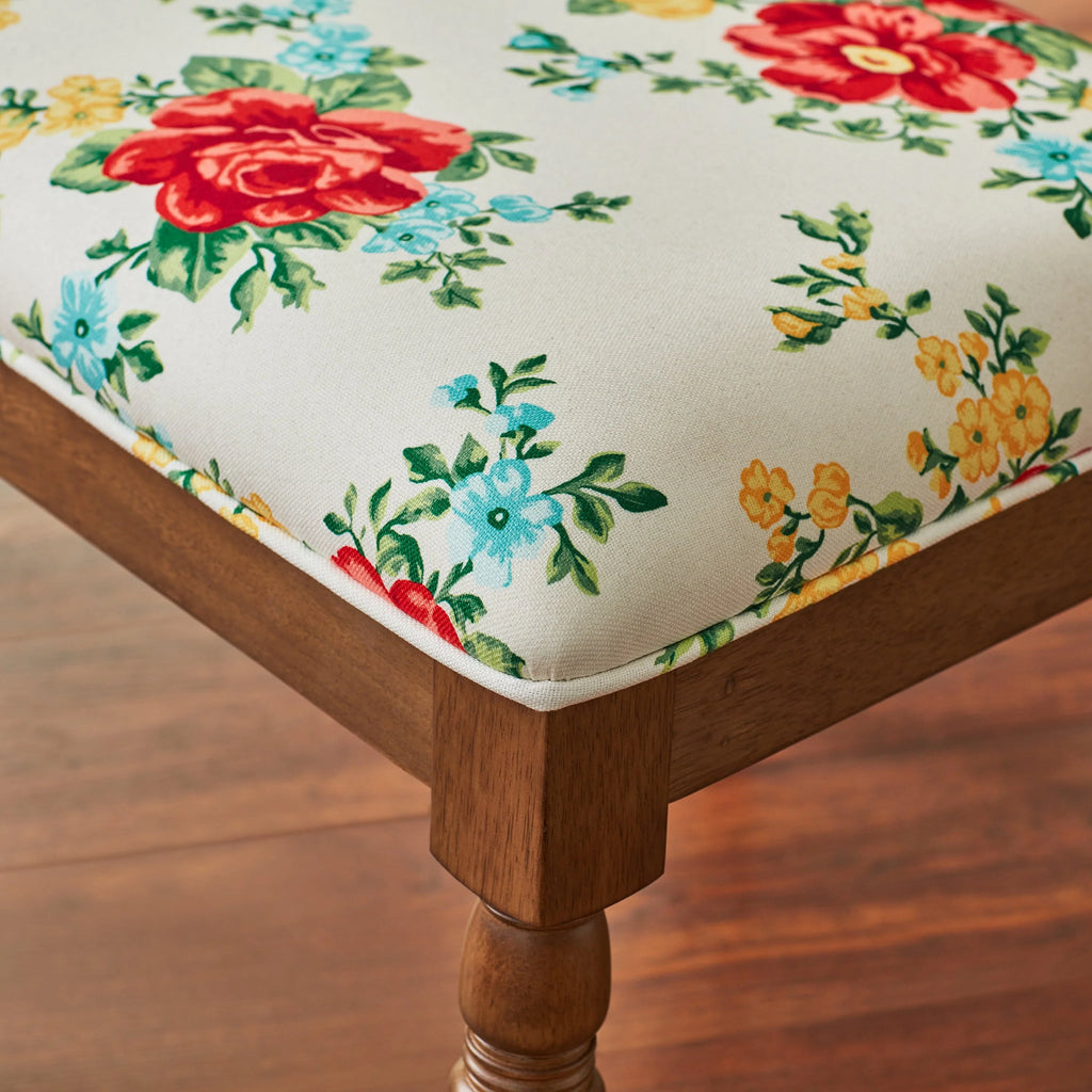 The Pioneer Woman Vintage Floral Dining Chairs Made With Solid Wood Frame, Set of 2
