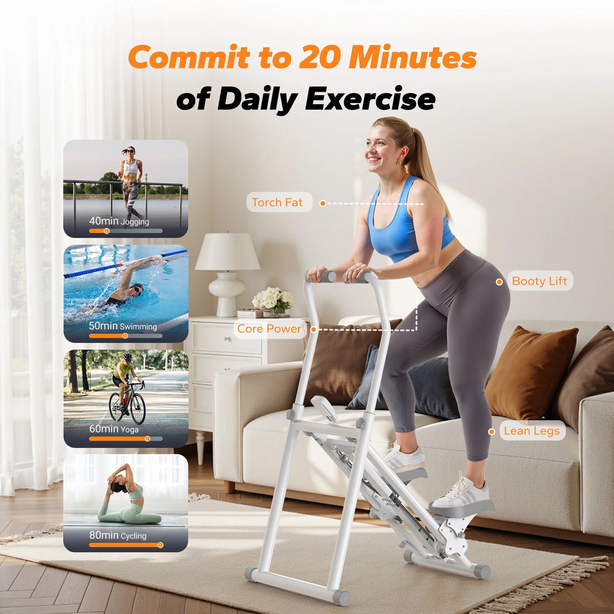 MERACH Stair Stepper for Home Compact Foldable Vertical Climber - Full-Body Workout Stepper, Home Gym Cardio Exercise Equipment