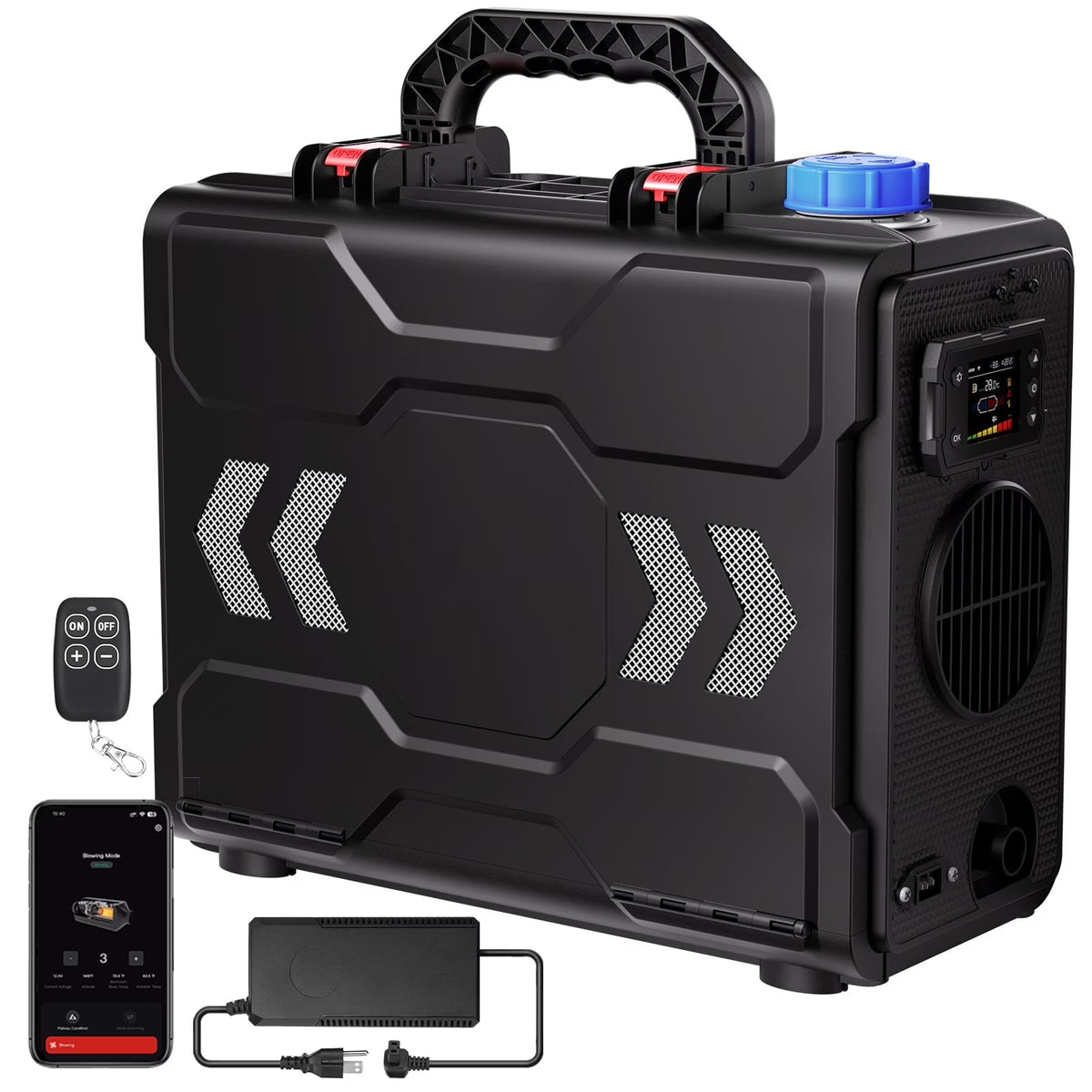 Audew  Diesel Air Heater, TB2  2025 updated 12V 8KW All-In-One Portable Handheld Toolbox with Bluetooth APP Control and adapter for Car Trucks Boat Bus RV Trailer Motor-Homes and Camper