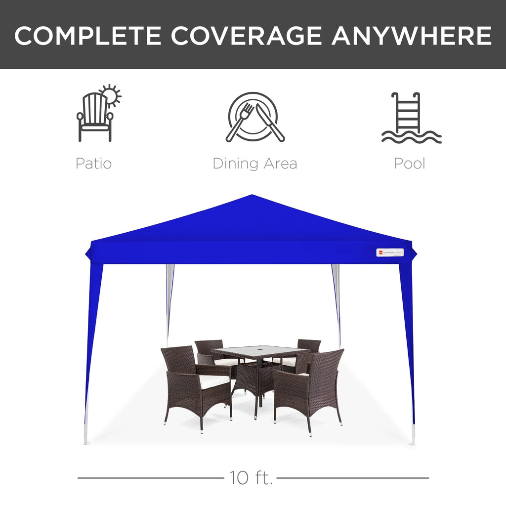 Best Choice Products 10x10ft Pop Up Canopy Outdoor Portable Adjustable Instant Gazebo Tent w/ Carrying Bag - White