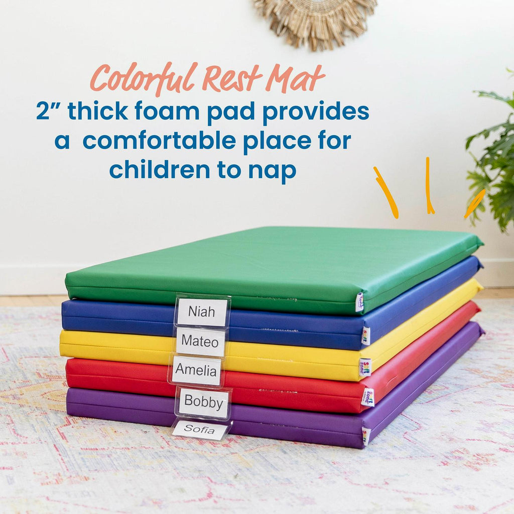 ECR4Kids SoftZone Rainbow Rest Mat. 2in. Assorted. 5-Piece