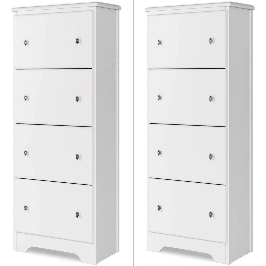 Homfa Dresser Chest, Modern Chest Organizer with 4 Drawers for Bedroom, White Finish