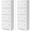 Homfa Dresser Chest, Modern Chest Organizer with 4 Drawers for Bedroom, White Finish