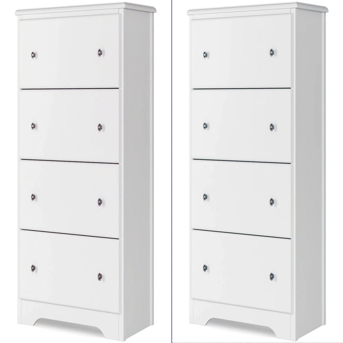 Homfa Dresser Chest, Modern Chest Organizer with 4 Drawers for Bedroom, White Finish