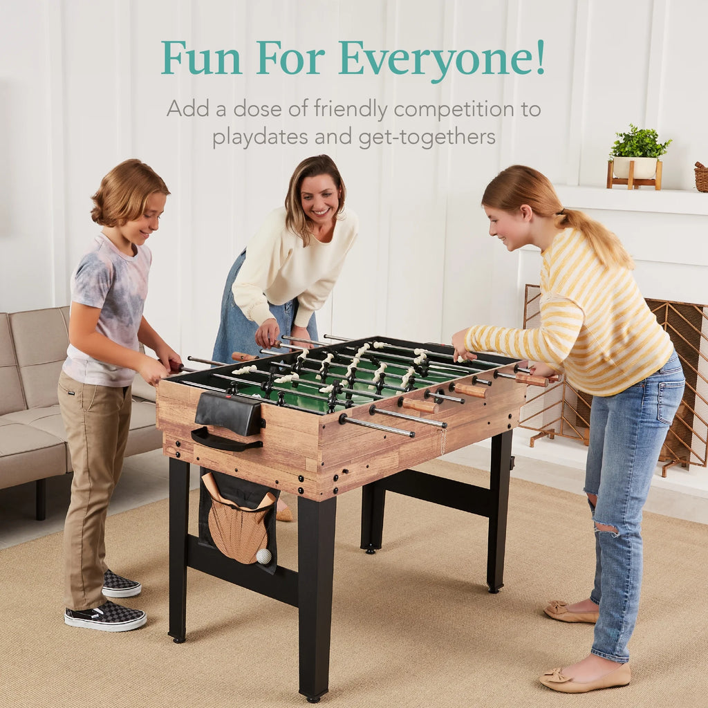 Best Choice Products 13-in-1 Combo Game Table Set w/ Ping Pong, Foosball, Basketball, Hockey, Archery - Natural