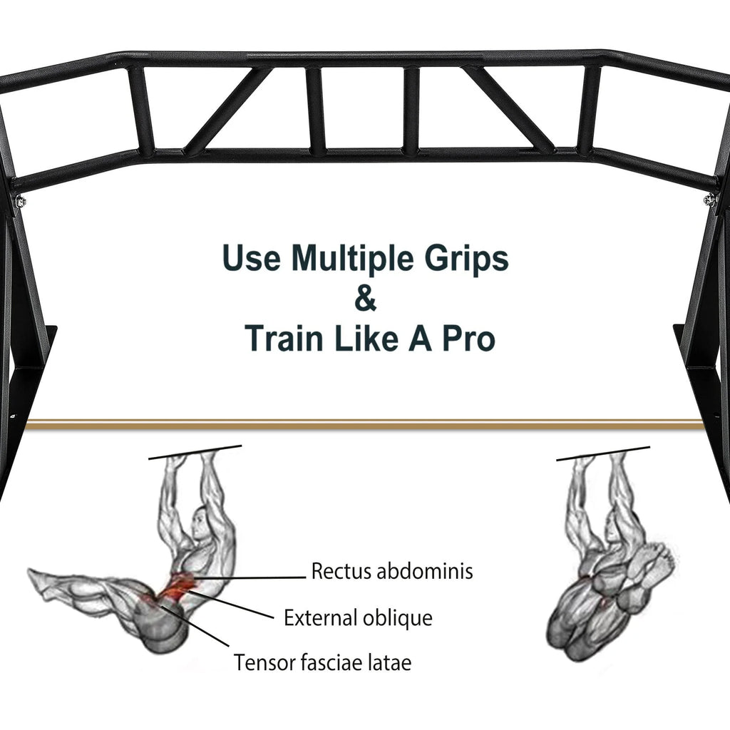 47" Pull Up Bar Wall Mounted Multi-Grip w/Hangers for Punching Strength Training20