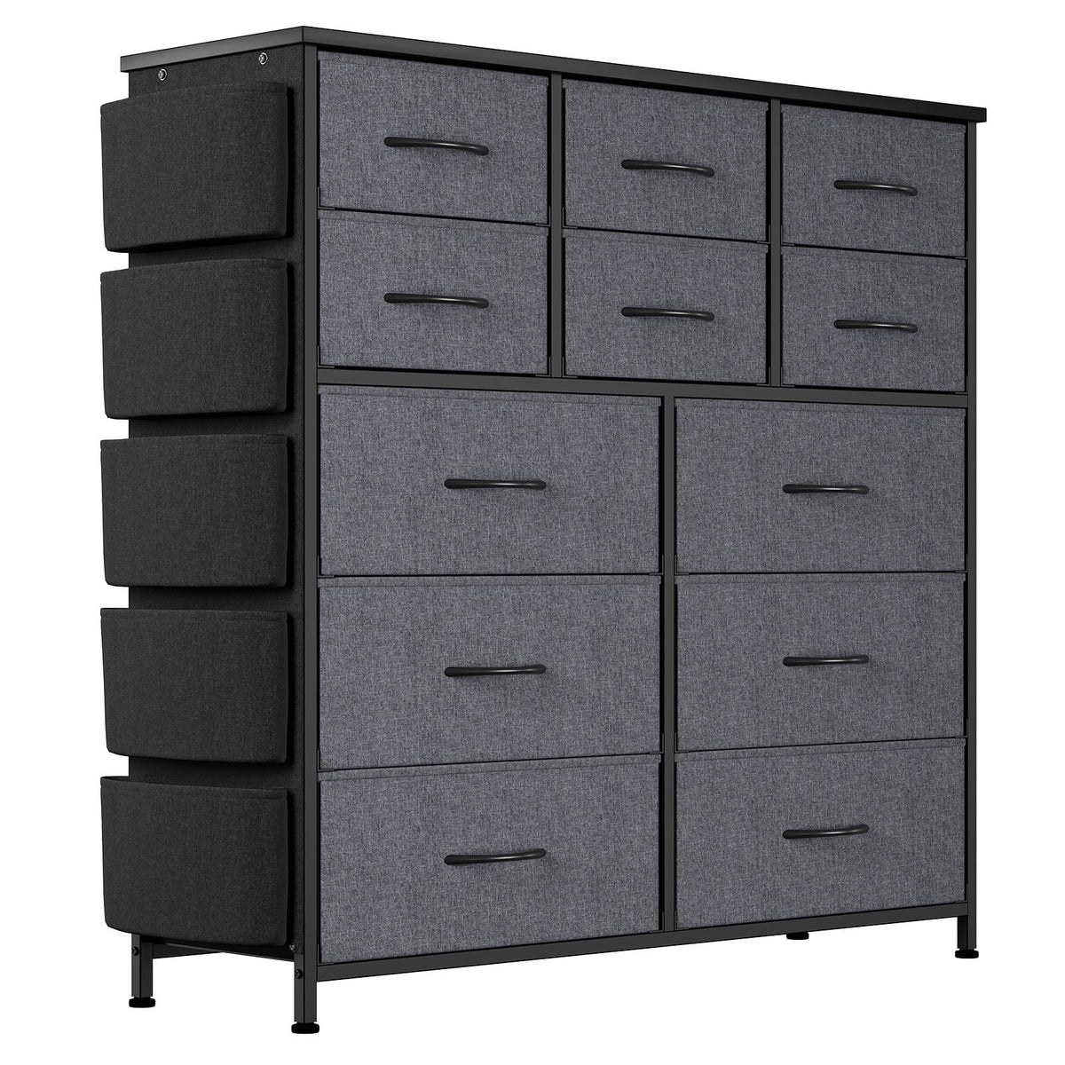 KATIDAP Dresser for Bedroom with 12 Drawer, Dressers & Chests of Drawers for Hallway, Entryway, Storage Organizer Unit with Fabric, Sturdy Metal Frame, Wood Tabletop, Easy Pull Handle,Pink