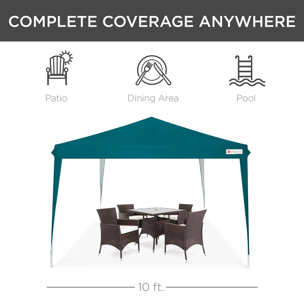 Best Choice Products 10x10ft Pop Up Canopy Outdoor Portable Adjustable Instant Gazebo Tent w/ Carrying Bag - White