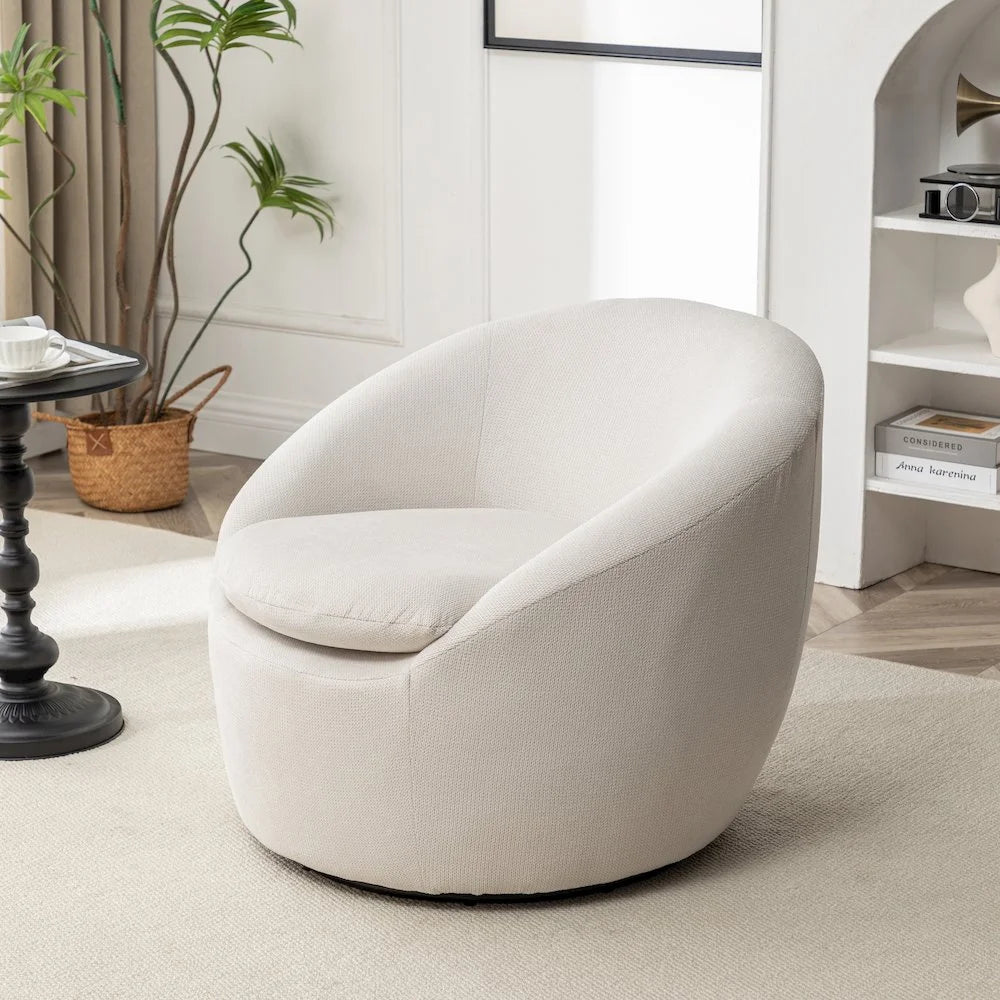 Roundhill Furniture Winnie Modern Barrel Chair, 360 Swivel
