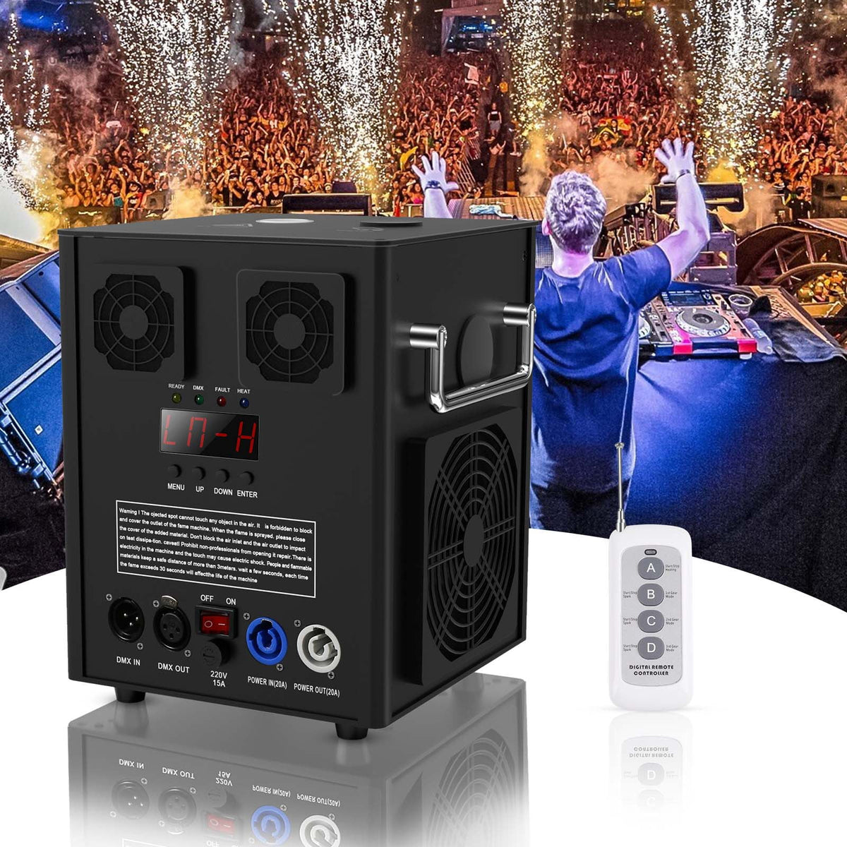 4 Pack 700W Cold Spark Machine DMX Stage Effect Machine for Stage DJ Disco Wedding # Black