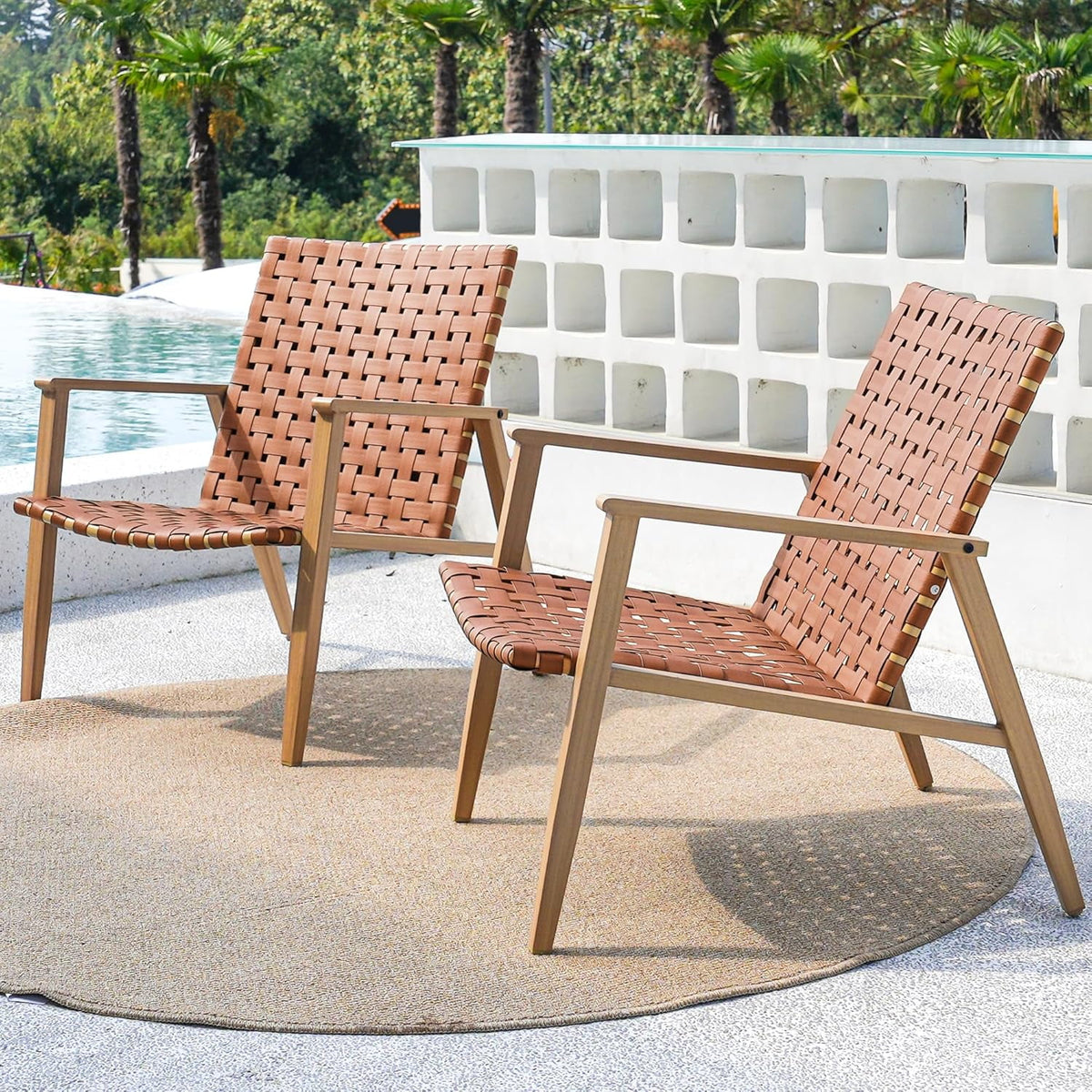 Outdoor Chairs Set of 2, Patio Bistro Set, Outdoor Furniture Set, Outdoor Conversation Chair Sets for Balcony Backyard Park Garden