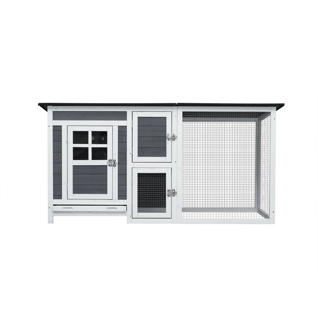 Chicken Coop with Run Wooden Cage,Outdoor Indoor Chicken Rabbit Small Animal House