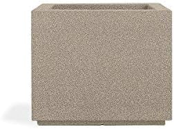 PolyStone Monterray Modern Outdoor/Indoor Square Planter, 23" L x 23" W x 19" H, Lightweight, Heavy Duty, Weather Resistant, Polymer Finish, Commercial Grade and Residential (Concrete Gray)