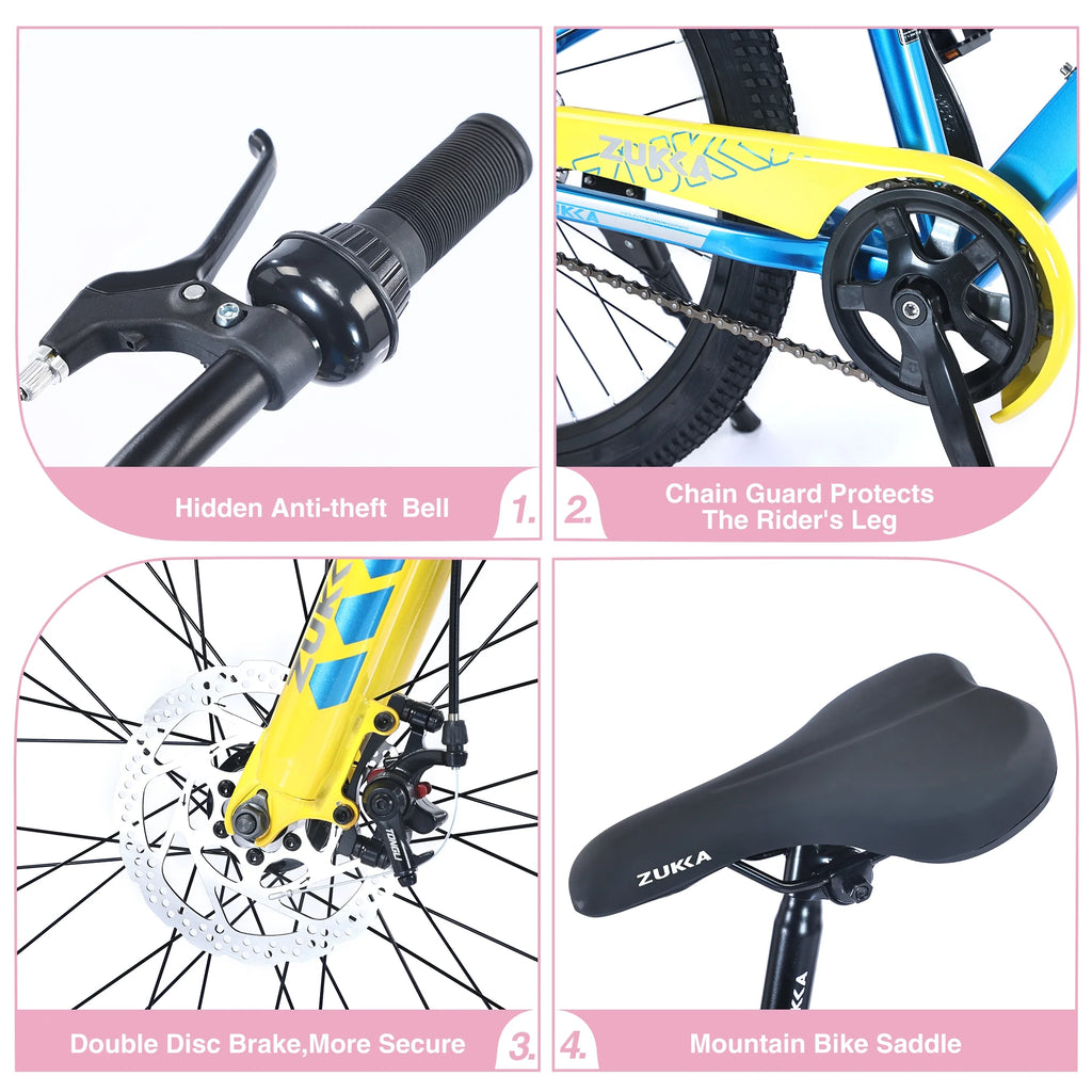 Mountain Bike,24 inch MTB for Boys and Girls Age 9-12 Years,Multiple Colors