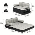 Inflatable Air Sofa Bed 2-in-1 Backrest Couch Airbed With Headboard And Pump Convertible Blow Up Bed Mattress For Home, Camping, And Guests, Living Room Furniture, Queen Size