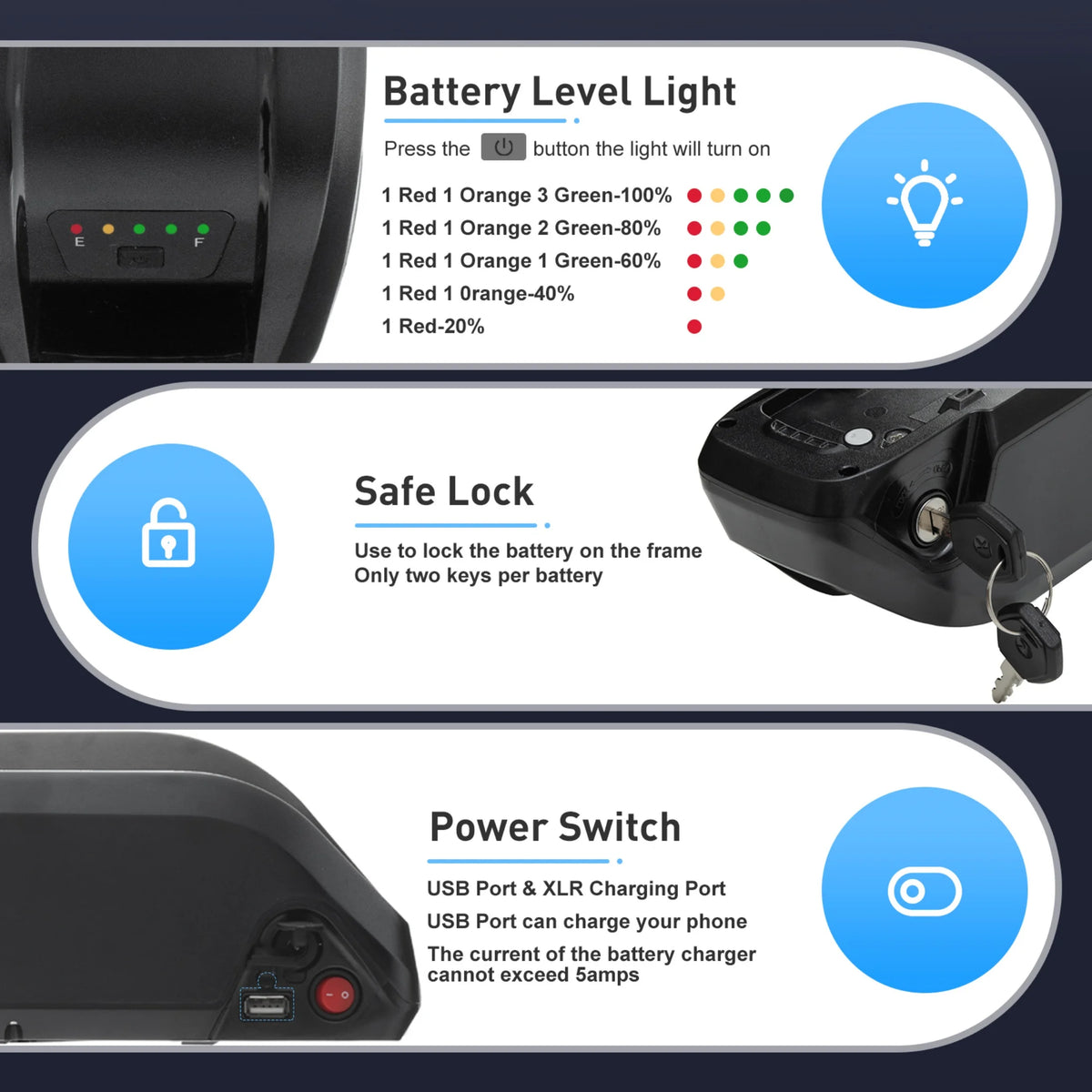 4Pin 36V 20AH Battery Electric Scooter Battery 750W 36V Ebike Battery for Adult Electric Bike Motor