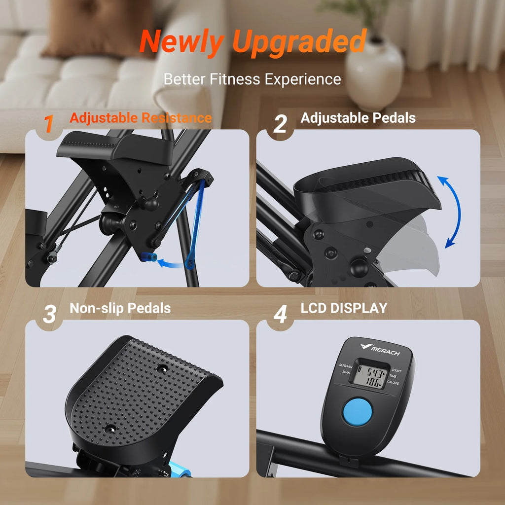 MERACH Stair Stepper for Home Compact Foldable Vertical Climber - Full-Body Workout Stepper, Home Gym Cardio Exercise Equipment