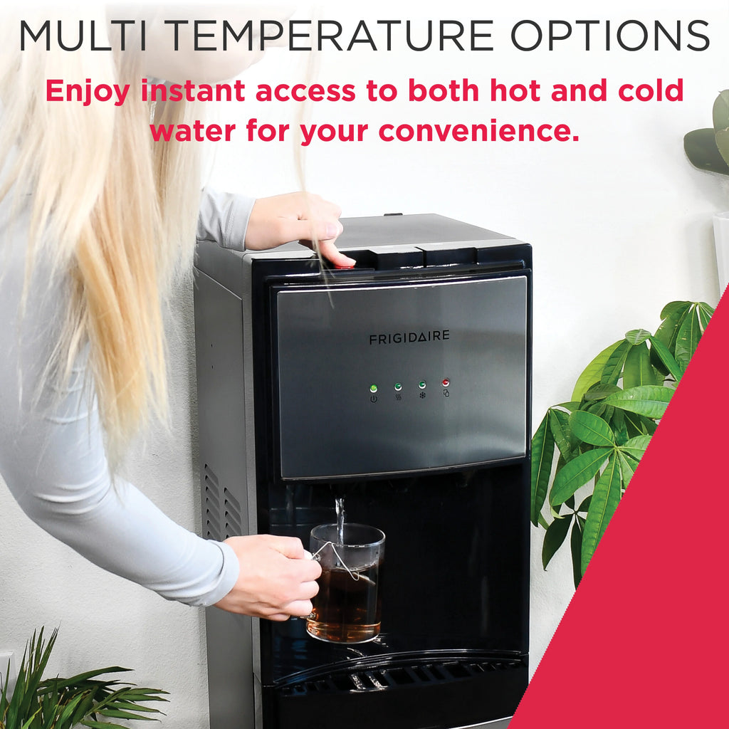 Frigidaire, 5 Gallon Bottom Loading Hot and Cold Water Dispenser EFWC505, Stainless Steel