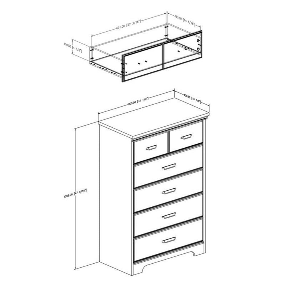 Pemberly Row 4Pcs Dresser & Double Dresser & 2 Nightstands Set in Weathered Oak