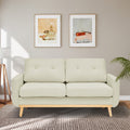Aukfa 68" Small Sofa Couch Comfy Mid Century Modern Loveseat Sofa for Living Room Bedroom, Cream