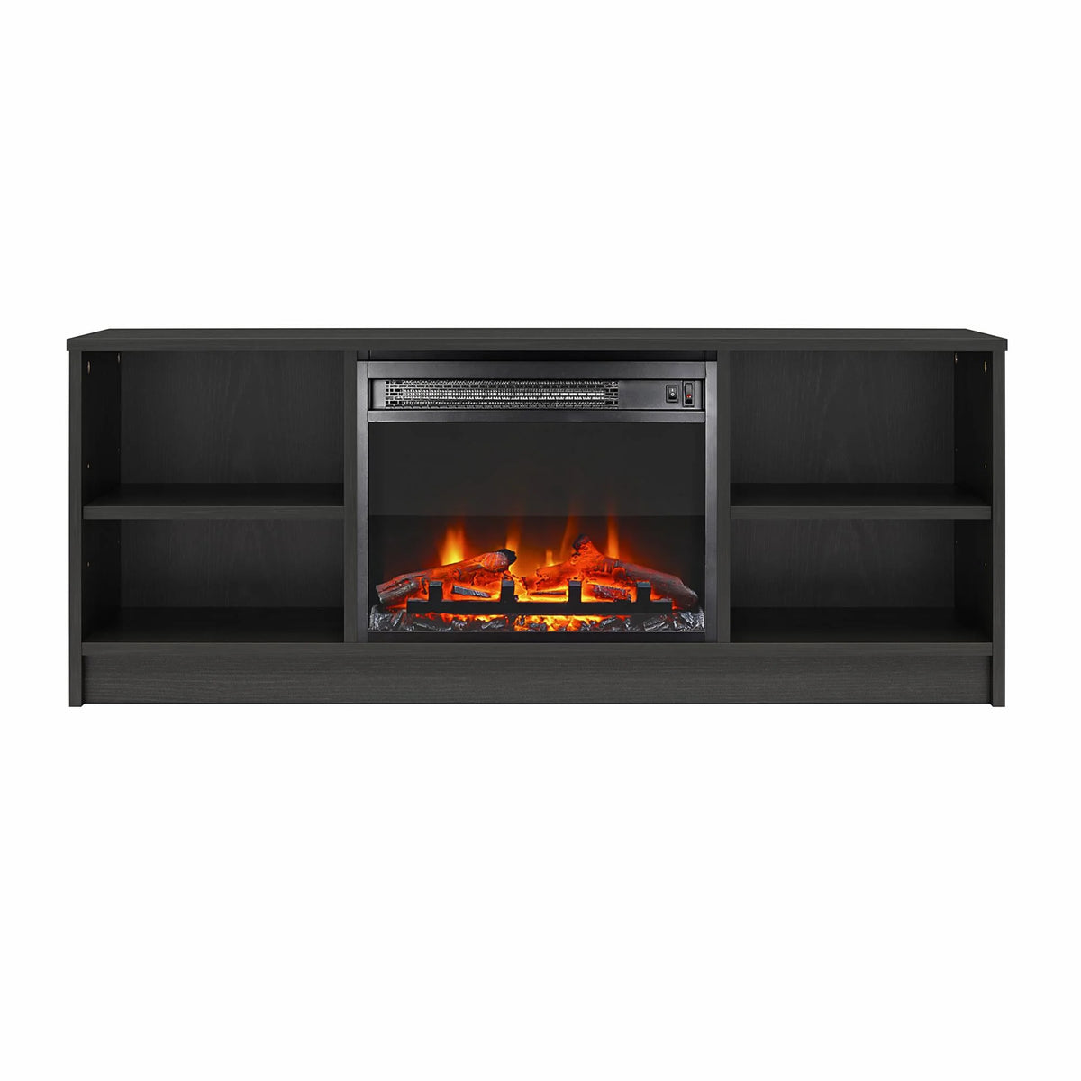 Mainstays Fireplace TV Stand, for TVs up to 55", Black Oak