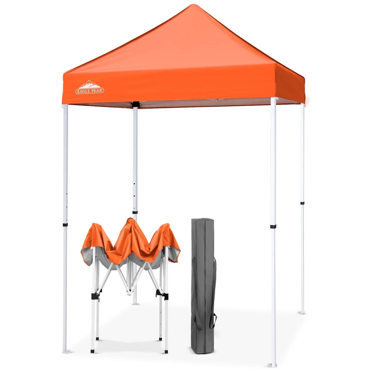 EAGLE PEAK 5x5 Pop Up Canopy Tent Instant Outdoor Canopy Easy Set-up Straight Leg Folding Shelter（Blue）