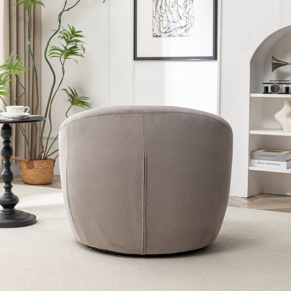 Roundhill Furniture Winnie Modern Barrel Chair, 360 Swivel