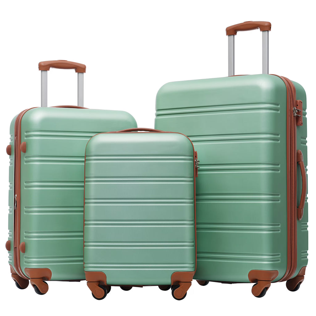 Luggage Sets 3 Piece, Hardside Expandable Ultra Durable PC Lightweight Carry On, Travel Suitcase Set with TSA Lock Spinner Wheels, Multicolor Purple
