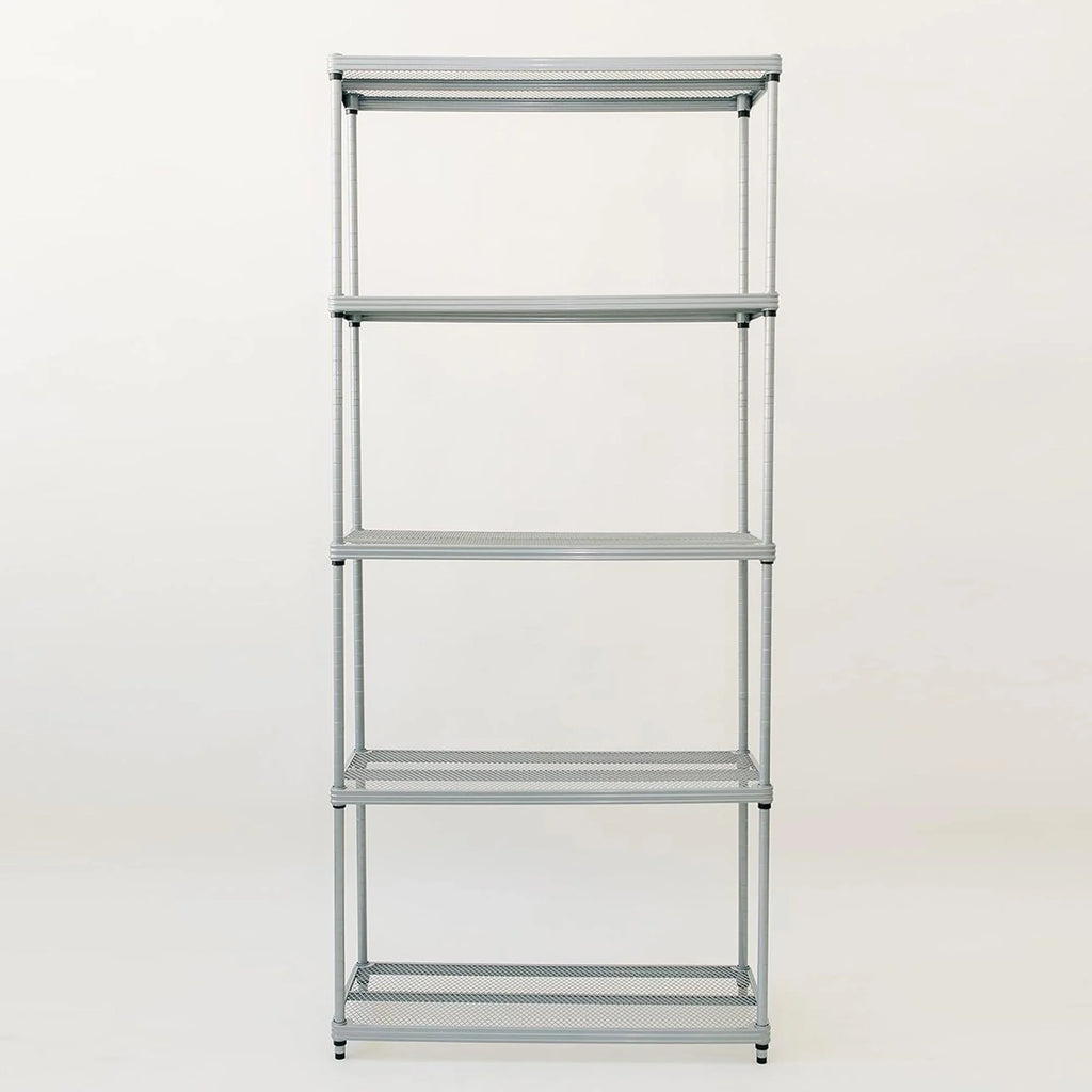 Design Ideas MeshWorks 5 Tier Steel Storage Shelving Unit Bookshelf, Green
