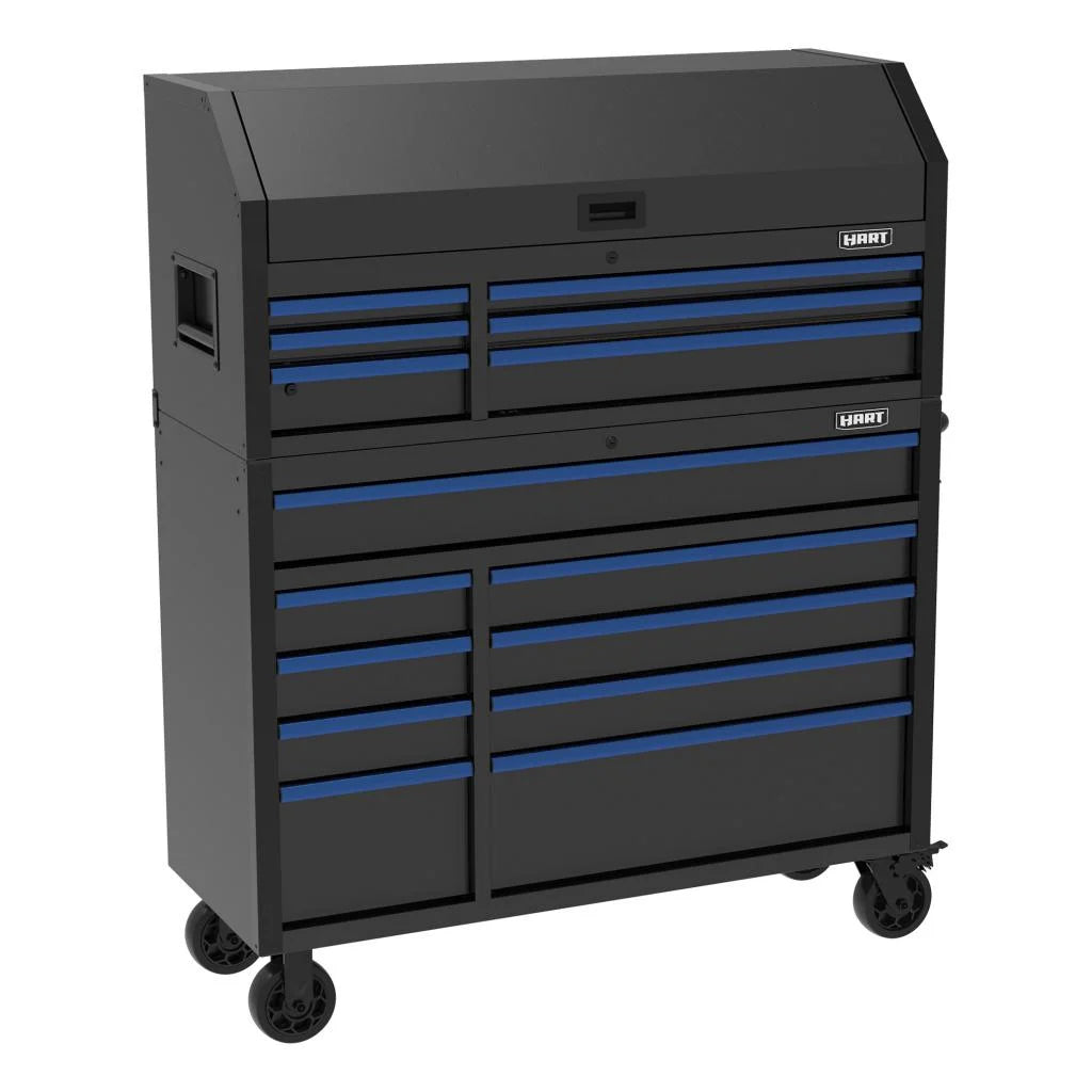 HART 52-Inch 9-Drawer Heavy-Duty Steel Tool Cabinet, Locking Rolling Garage Storage