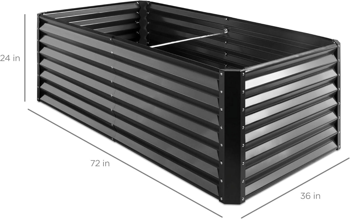 Gloaa 6x3x2ft Outdoor Metal Raised Garden Bed, Deep Root Box Planter for Vegetables, Flowers, Herbs, and Succulents w/ 269 Gallon Capacity Sage Green