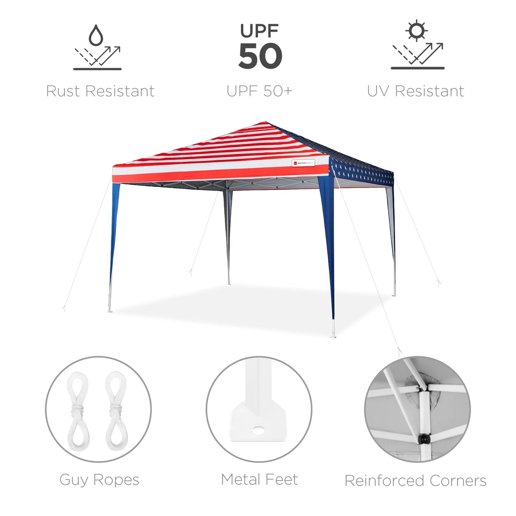 Best Choice Products 10x10ft Pop Up Canopy Outdoor Portable Adjustable Instant Gazebo Tent w/ Carrying Bag - White