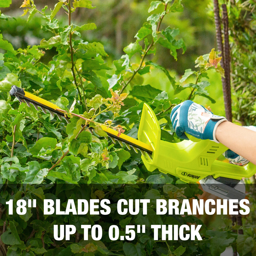 Sun Joe 24V Cordless Garden Combo Kit W/ Leaf Blower, Grass Trimmer, & Hedge Trimmer, 2 x 2.0-Ah Batteries + Charger