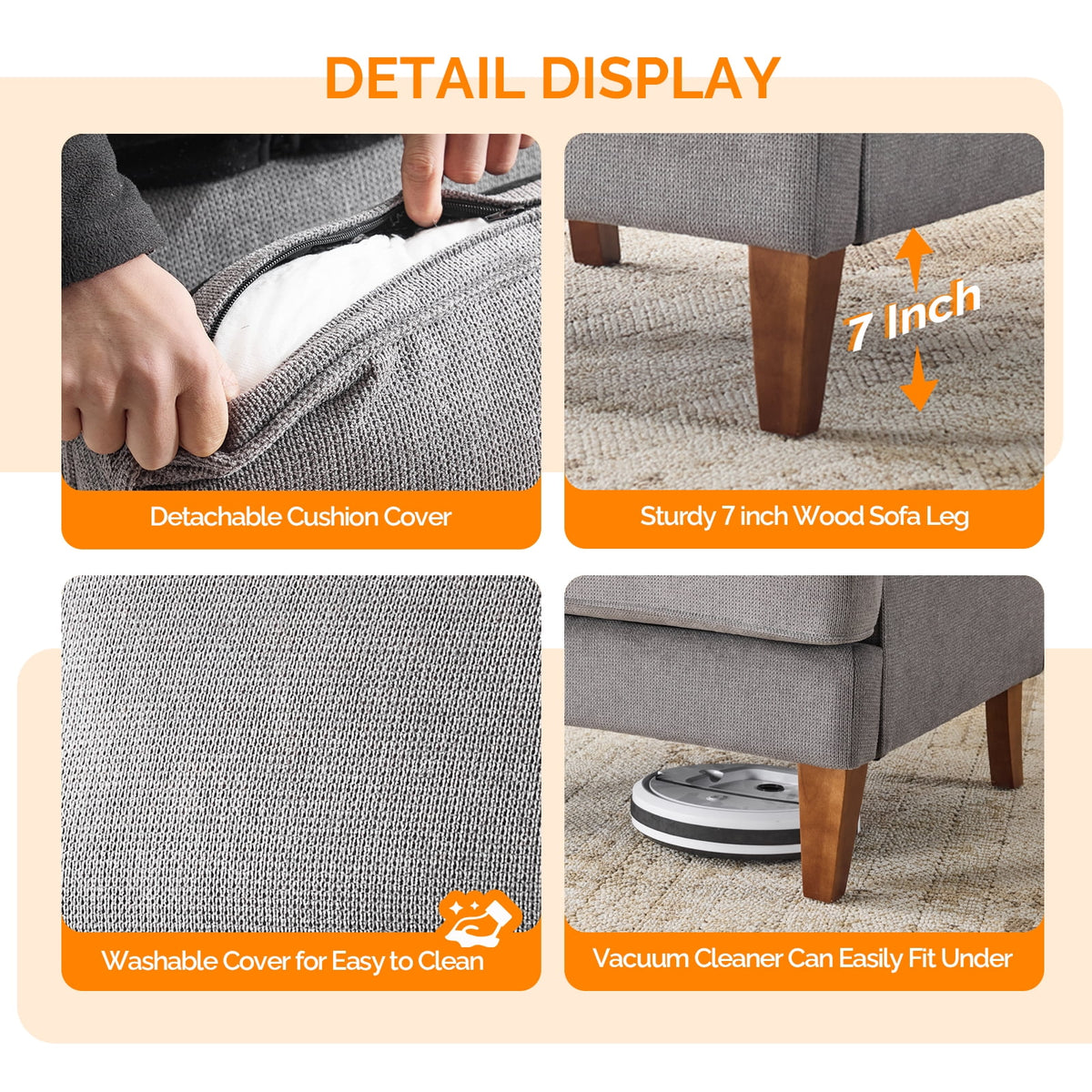 Ktaxon Fabric Accent Chair, Reading Armchair with Removable Cushion, Single Sofa with Extra Seat Depth for Living Room Bedroom Black