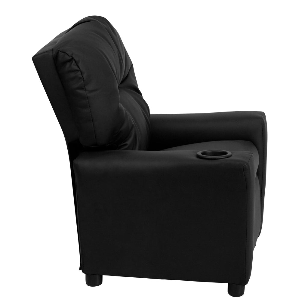 Lancaster Home Contemporary Kids Recliner with Cup Holder Brown Microfiber