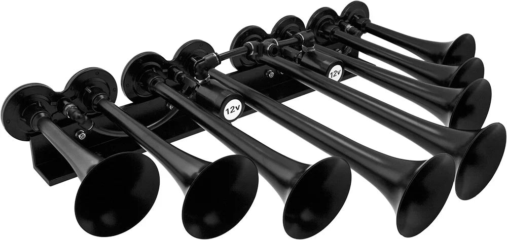 Vixen Horns OCTOPOD Train Horn Kit for Trucks/Car/Semi. Complete Onboard System- 200psi Air Compressor, 3 Gallon Tank, 8 Trumpets. Super Loud dB. Fits Vehicles like Pickup/Jeep/RV 12v VXO8330/8124XC