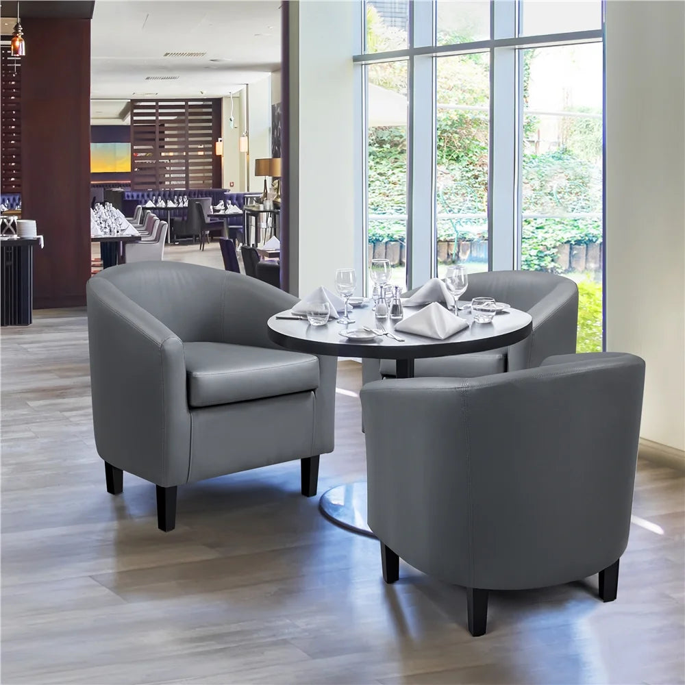 Yaheetech Faux Leather Accent Arm Chair For Living Room, Black