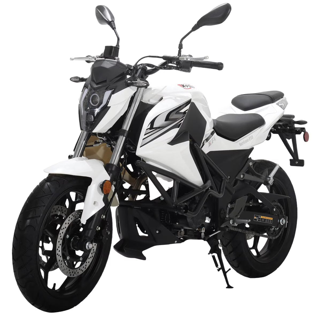 X-Pro Hurricane 250 Electronic Fuel Injection Gas Motorcycle with 6-Speed Manual Transmission, Electric Start! 17" Wheels! Assembled In Crate!