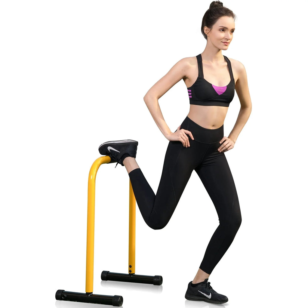 Relife Sports Dip Stand Station with Adjustable Height  300lb Dip Bar for  Home Gym, Yellow