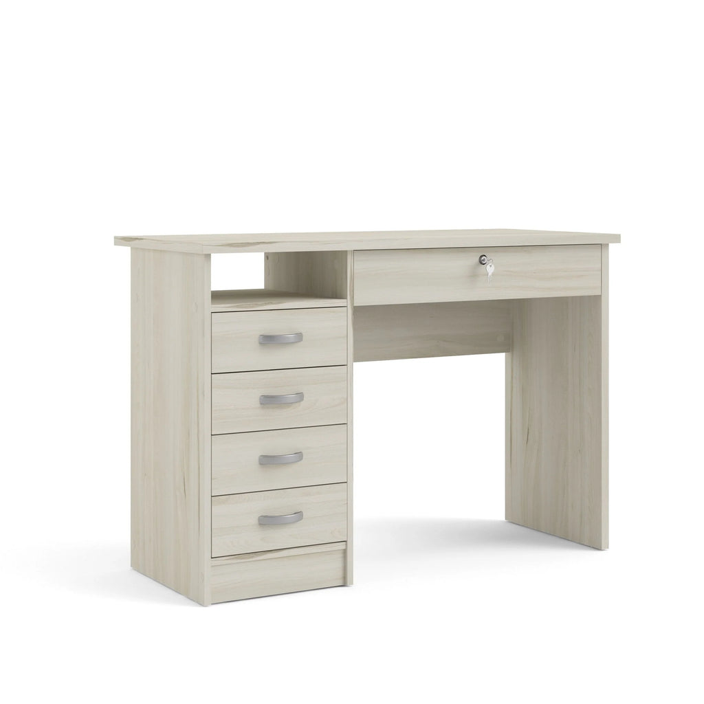 Walden Desk with 5 Drawers, Light Woodgrain color