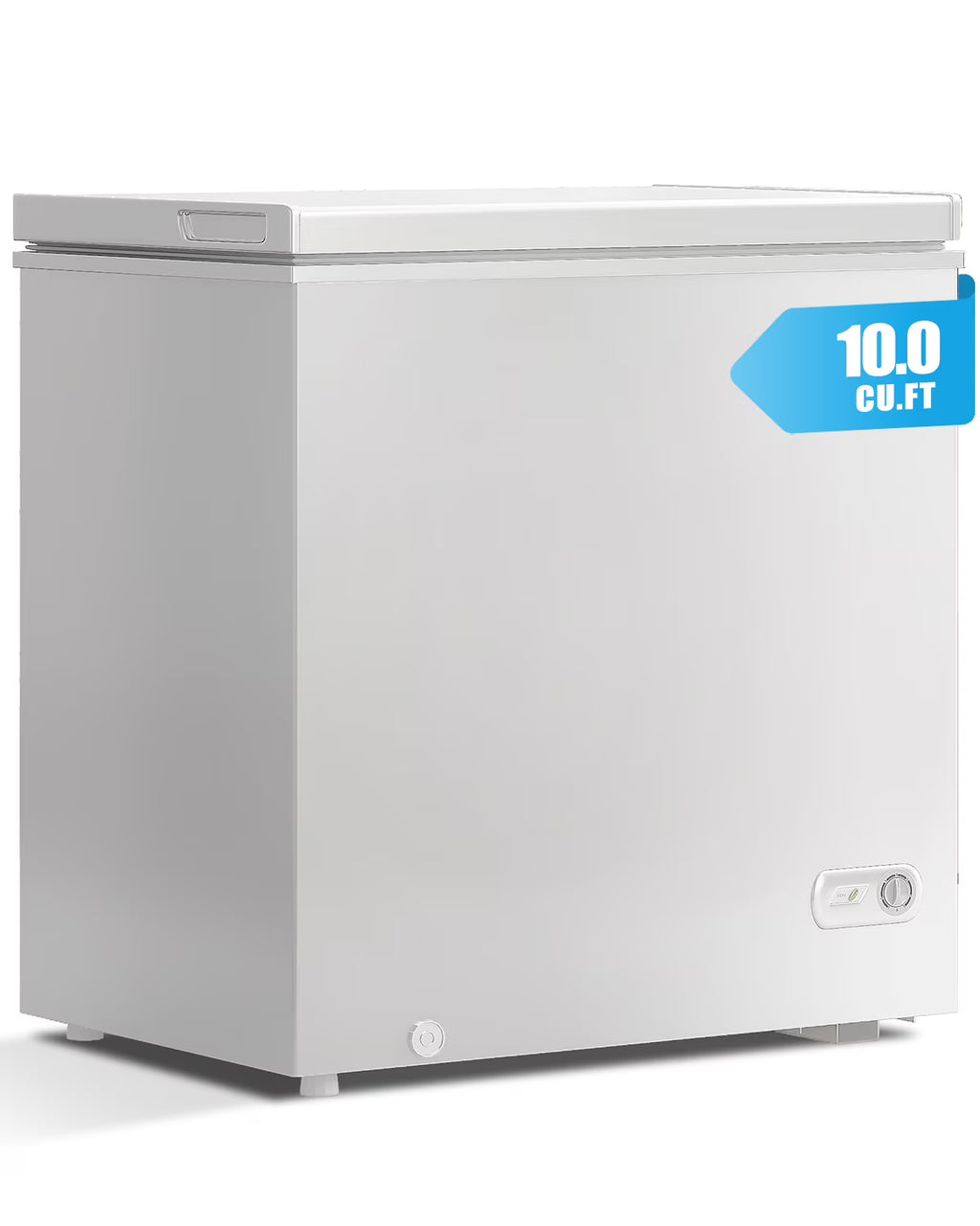 TABU 3.5 Cu ft Chest Freezer,Deep Freezer with Top Open Door and Removable Storage Basket, (Black)