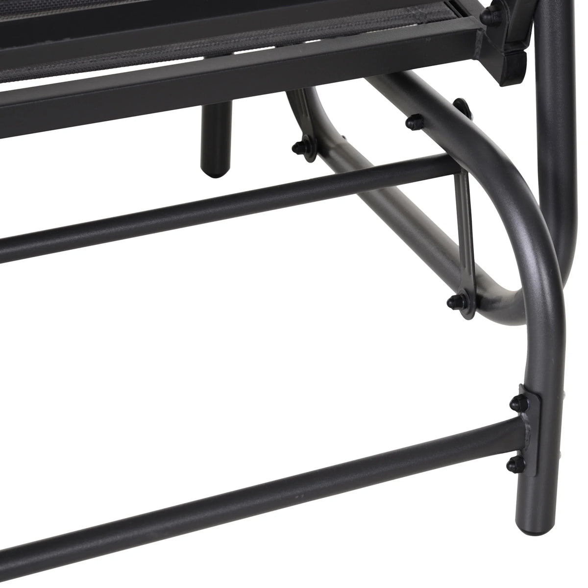 Outsunny 2-Person Outdoor Glider Bench, Patio Double Swing Rocking Chair Loveseat w/Powder Coated Steel Frame for Backyard Garden Porch, Black