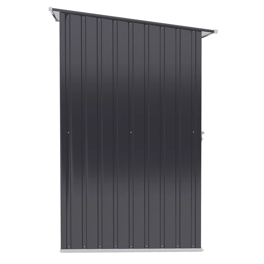 Outsunny 4.6' x 9' Metal Outdoor Storage Shed, Garden Utility Tool House with Double Lockable Doors for Backyard, Patio, Lawn, Garage, White