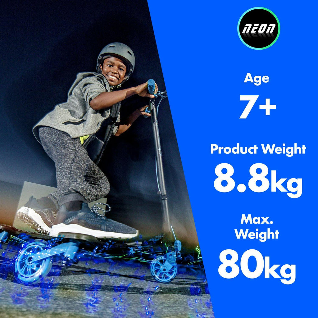 Yvolution Neon Fliker DLX Wiggle Kids Scooter with LED Wheels Blue Unisex