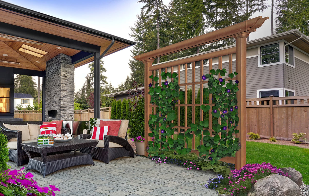 Vita 80" x 90" Colonial Composite Vinyl Trellis and Privacy Screen, Brown, VA84051