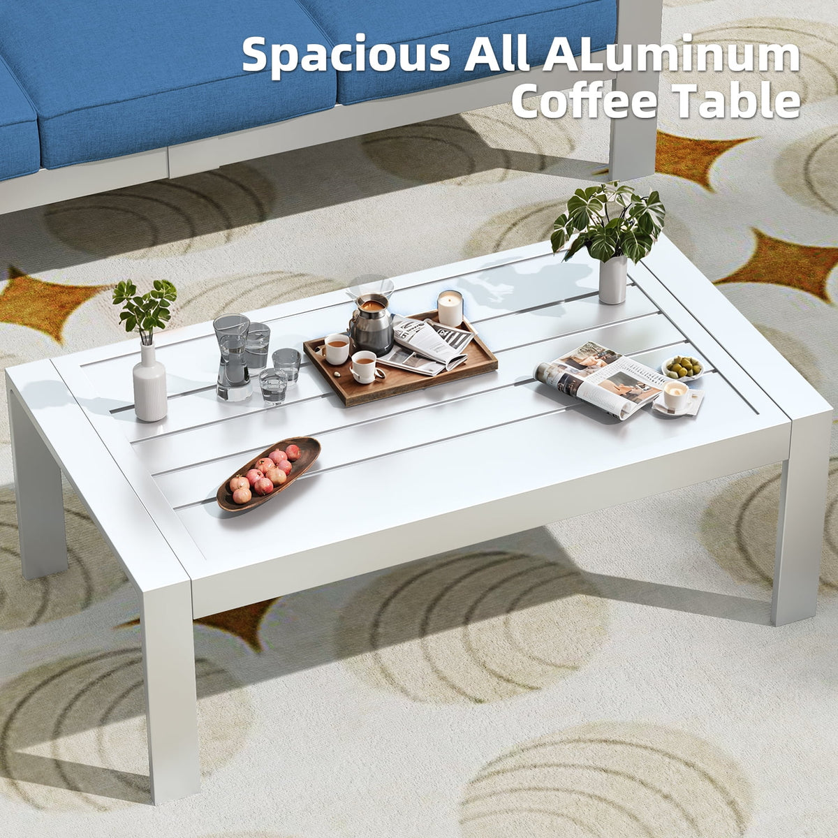 AECOJOY Aluminum Outdoor Furniture Set, 7 Pieces Metal Patio Furniture on sale Outdoor Couch Patio Conversation Set - Light Grey