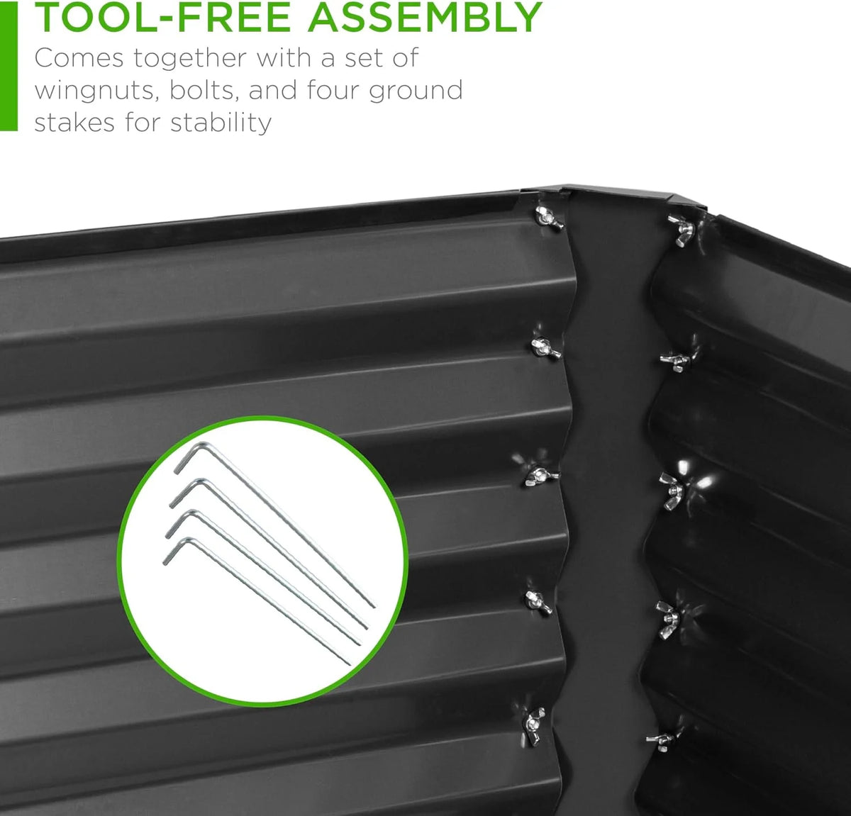 Gloaa 6x3x2ft Outdoor Metal Raised Garden Bed, Deep Root Box Planter for Vegetables, Flowers, Herbs, and Succulents w/ 269 Gallon Capacity Sage Green