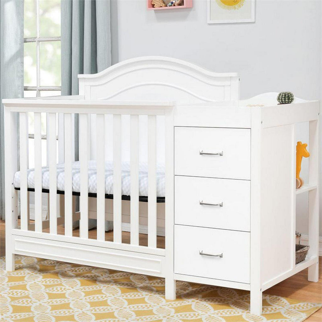 DaVinci Charlie 4-in-1 Convertible Mini Crib &amp; Changer in White