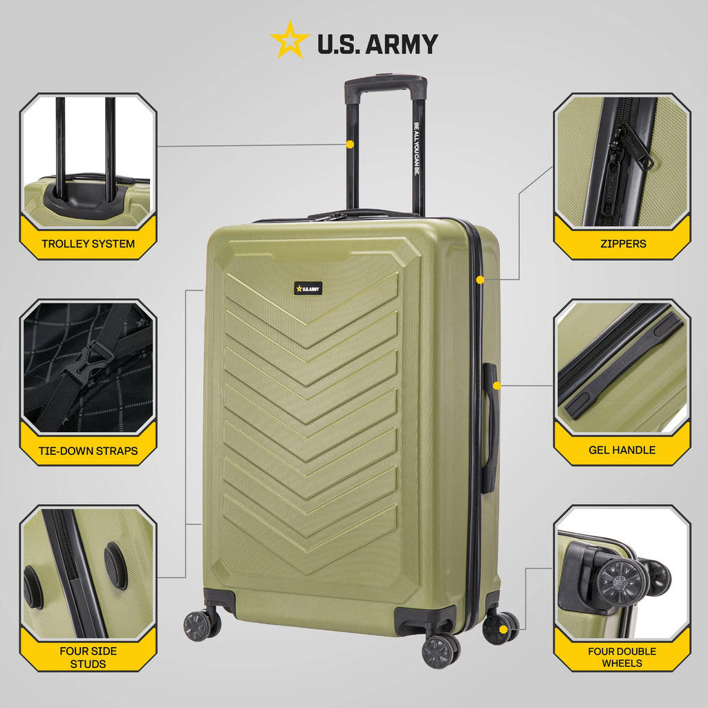US ARMY FOX 28" Large Suitcase Black