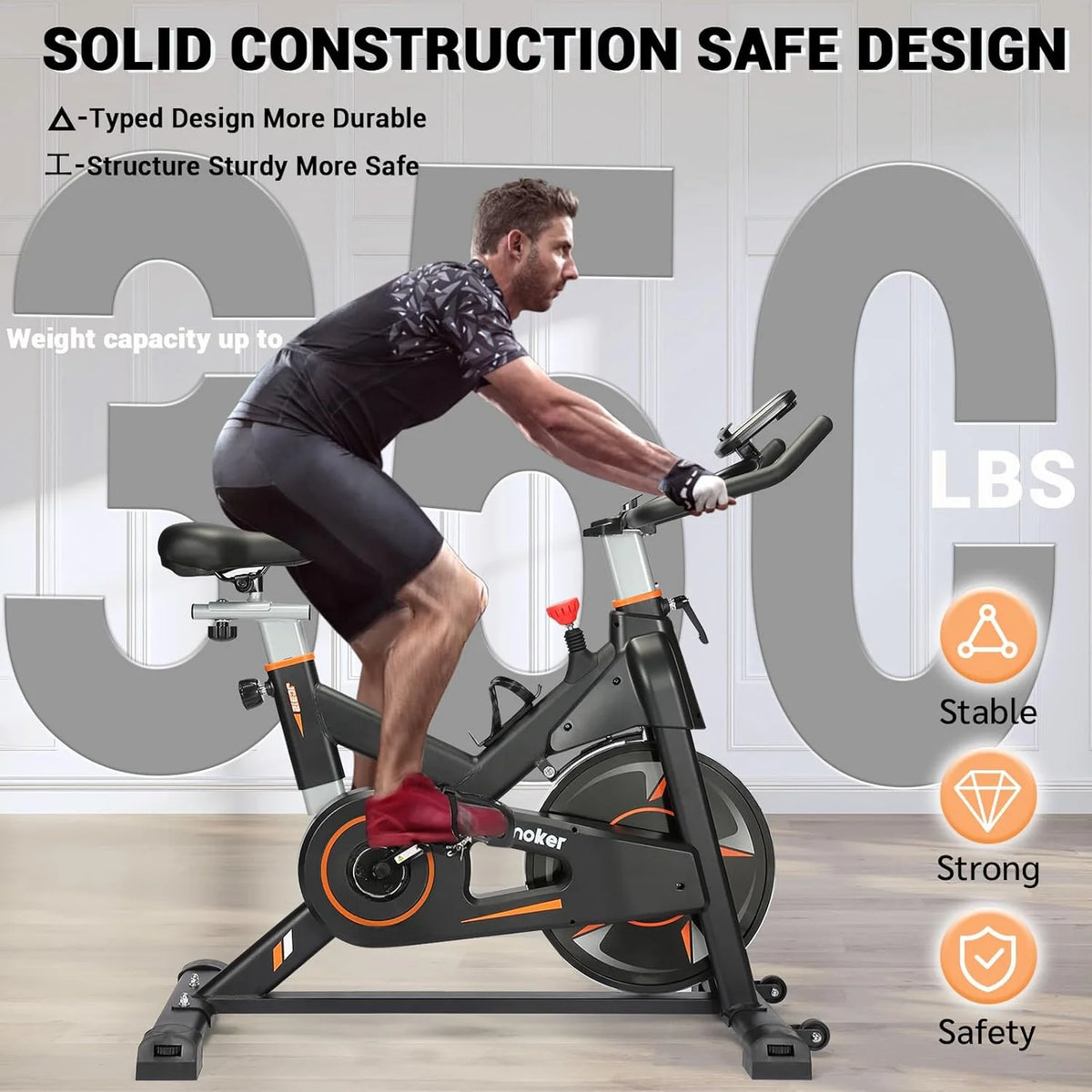Wenoker Exercise Bike,Magnetic Resistance Stationary Bike, Indoor Cycling Bicycle with Whisper Quiet,with Bottle Holder for Home Gyme Workout